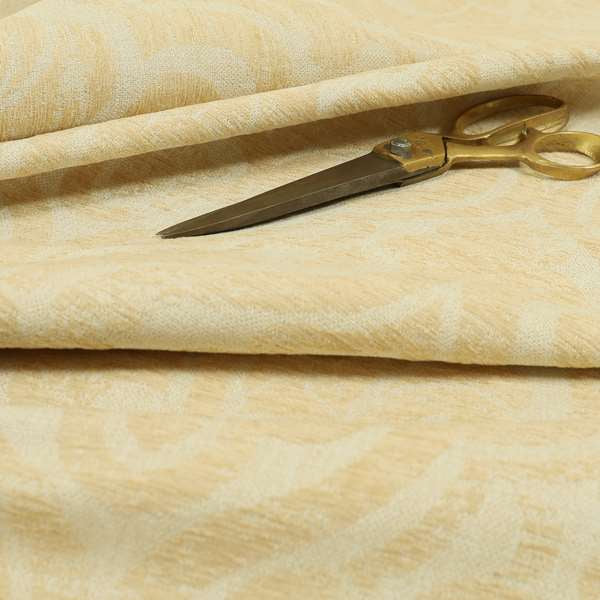 Olympos Mono Tone Faded Damask Pattern Beige Colour Chenille Upholstery Fabric CTR-875 - Made To Measure Curtains