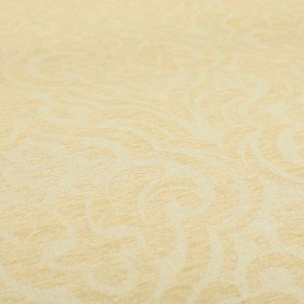 Olympos Mono Tone Faded Damask Pattern Beige Colour Chenille Upholstery Fabric CTR-875 - Made To Measure Curtains