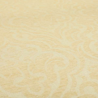 Olympos Mono Tone Faded Damask Pattern Beige Colour Chenille Upholstery Fabric CTR-875 - Made To Measure Curtains