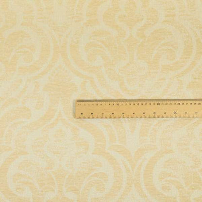 Olympos Mono Tone Faded Damask Pattern Beige Colour Chenille Upholstery Fabric CTR-875 - Roman Blinds