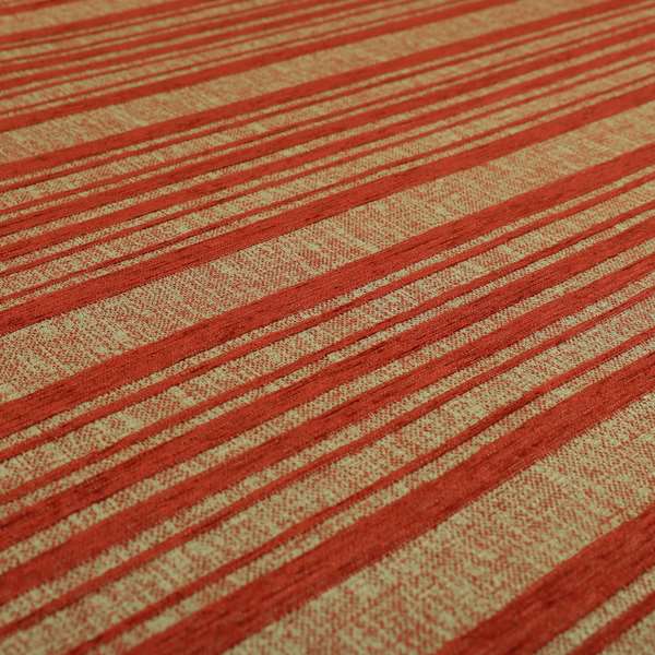 Olympos Mono Tone Faded Stripe Pattern Red Colour Chenille Upholstery Fabric CTR-878 - Roman Blinds