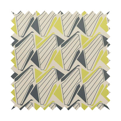 Freedom Printed Velvet Fabric Collection Geometric Pattern In Grey Green Colour Upholstery Fabric CTR-88