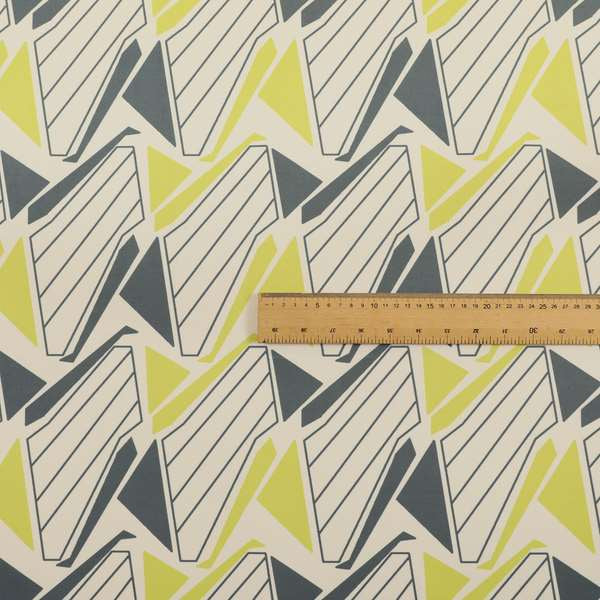 Freedom Printed Velvet Fabric Collection Geometric Pattern In Grey Green Colour Upholstery Fabric CTR-88 - Handmade Cushions