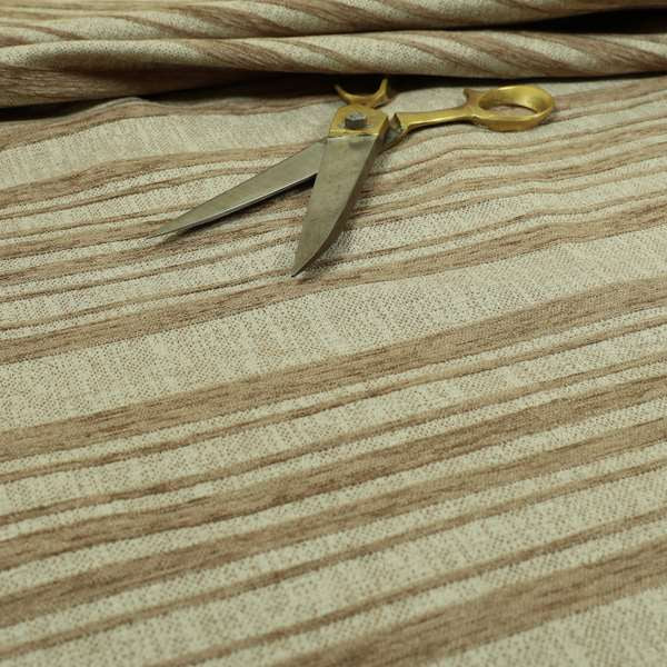 Olympos Mono Tone Faded Stripe Pattern Brown Colour Chenille Upholstery Fabric CTR-882 - Roman Blinds