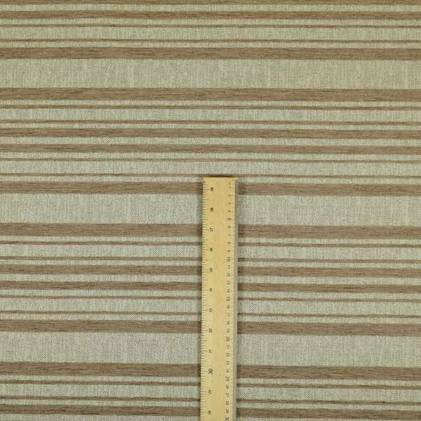 Olympos Mono Tone Faded Stripe Pattern Brown Colour Chenille Upholstery Fabric CTR-882 - Made To Measure Curtains