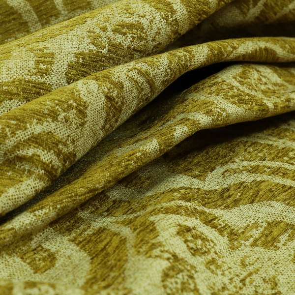 Olympos Mono Tone Faded Damask Pattern Green Colour Chenille Upholstery Fabric CTR-883 - Made To Measure Curtains