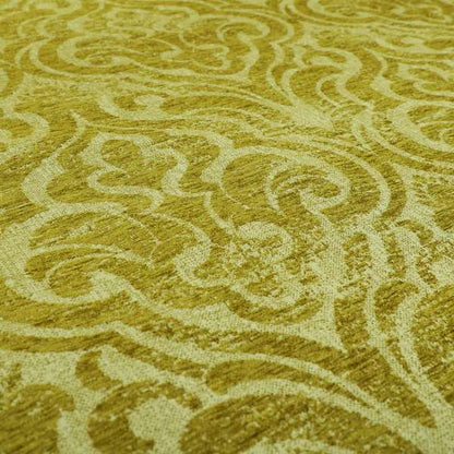 Olympos Mono Tone Faded Damask Pattern Green Colour Chenille Upholstery Fabric CTR-883 - Roman Blinds