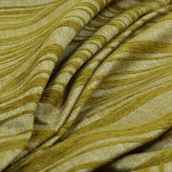 Olympos Mono Tone Faded Stripe Pattern Green Colour Chenille Upholstery Fabric CTR-884 - Roman Blinds