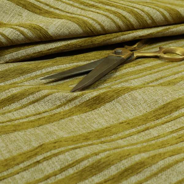 Olympos Mono Tone Faded Stripe Pattern Green Colour Chenille Upholstery Fabric CTR-884 - Made To Measure Curtains