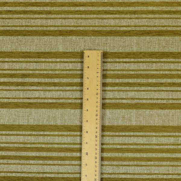 Olympos Mono Tone Faded Stripe Pattern Green Colour Chenille Upholstery Fabric CTR-884 - Roman Blinds