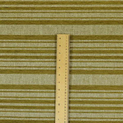 Olympos Mono Tone Faded Stripe Pattern Green Colour Chenille Upholstery Fabric CTR-884