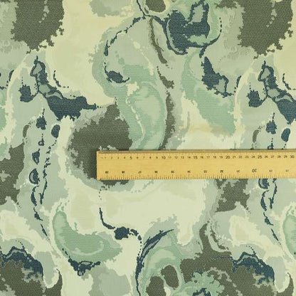 Havana Camouflage Multi Coloured Pattern Blue Grey Colour Chenille Upholstery Fabric CTR-887 - Made To Measure Curtains