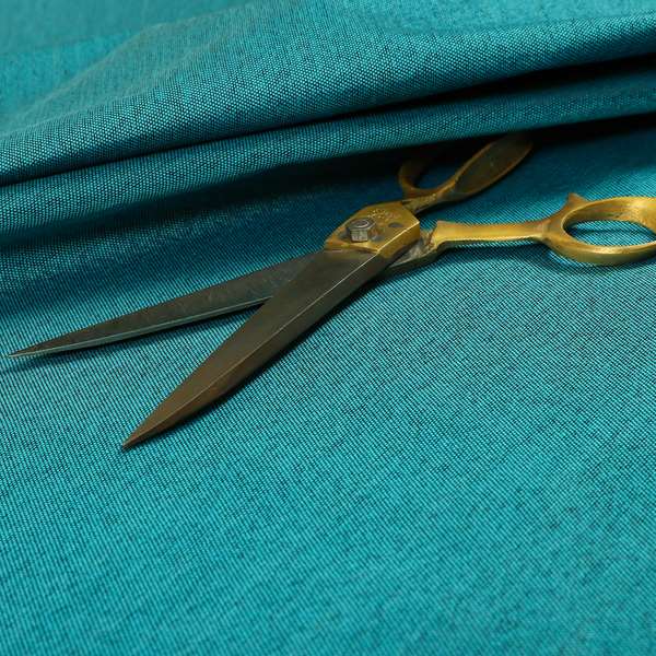 Fabriano Plain Chenille Type Teal Blue Colour Upholstery Fabric CTR-906 - Made To Measure Curtains