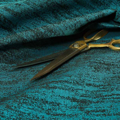 Fabriano Abstract Semi Plain Chenille Type Blue Black Upholstery Fabric CTR-911 - Roman Blinds