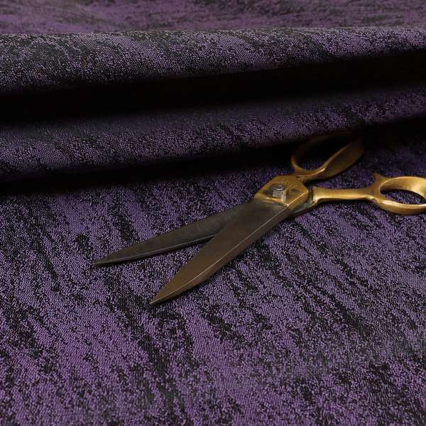 Fabriano Abstract Semi Plain Chenille Type Purple Black Upholstery Fabric CTR-912 - Made To Measure Curtains