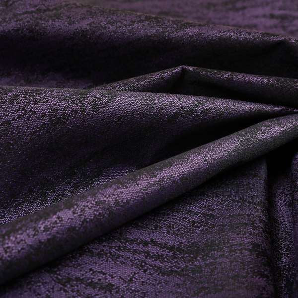 Fabriano Abstract Semi Plain Chenille Type Purple Black Upholstery Fabric CTR-912 - Roman Blinds