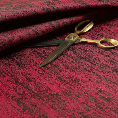 Fabriano Abstract Semi Plain Chenille Type Pink Black Upholstery Fabric CTR-913 - Handmade Cushions