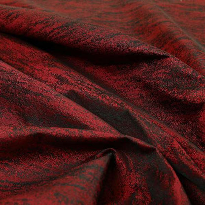 Fabriano Abstract Semi Plain Chenille Type Burgundy Red Black Upholstery Fabric CTR-914 - Roman Blinds