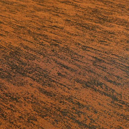 Fabriano Abstract Semi Plain Chenille Type Orange Black Upholstery Fabric CTR-915