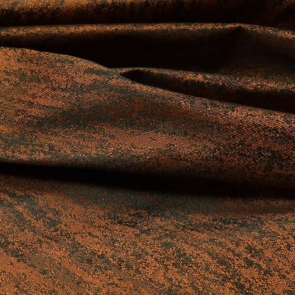 Fabriano Abstract Semi Plain Chenille Type Orange Black Upholstery Fabric CTR-915 - Roman Blinds