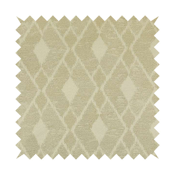 Fabriano Diamond Pattern Chenille Type Cream Beige Upholstery Fabric CTR-919 - Roman Blinds