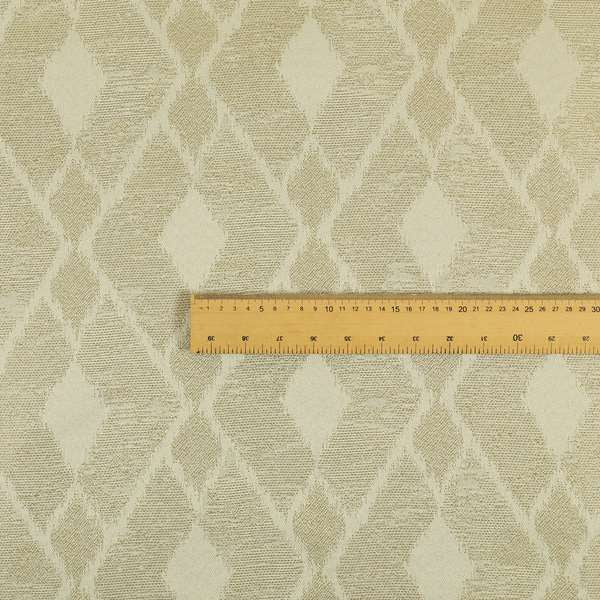 Fabriano Diamond Pattern Chenille Type Cream Beige Upholstery Fabric CTR-919 - Roman Blinds