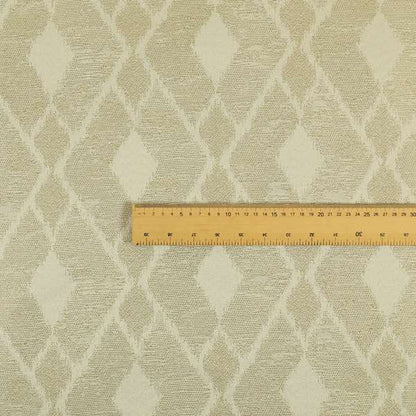 Fabriano Diamond Pattern Chenille Type Cream Beige Upholstery Fabric CTR-919