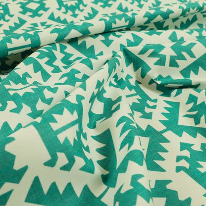 Freedom Printed Velvet Fabric Collection Teal Colour Geometric Pattern Upholstery Fabric CTR-92