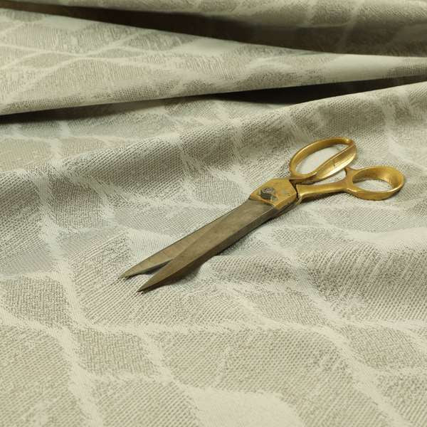 Fabriano Diamond Pattern Chenille Type Silver Upholstery Fabric CTR-920 - Made To Measure Curtains