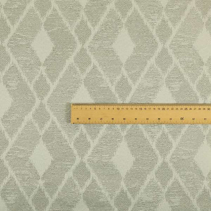 Fabriano Diamond Pattern Chenille Type Silver Upholstery Fabric CTR-920 - Roman Blinds