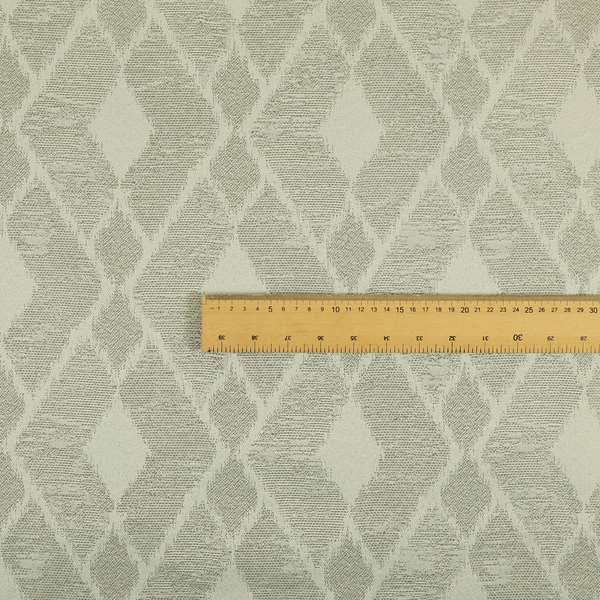 Fabriano Diamond Pattern Chenille Type Silver Upholstery Fabric CTR-920 - Made To Measure Curtains