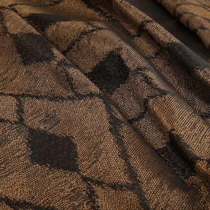 Fabriano Diamond Pattern Chenille Type Brown Upholstery Fabric CTR-921 - Roman Blinds