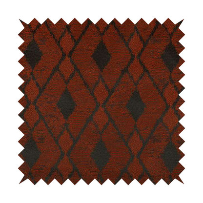 Fabriano Diamond Pattern Chenille Type Red Upholstery Fabric CTR-922 - Roman Blinds