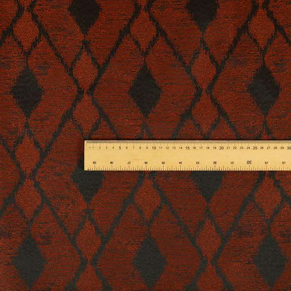 Fabriano Diamond Pattern Chenille Type Red Upholstery Fabric CTR-922 - Made To Measure Curtains