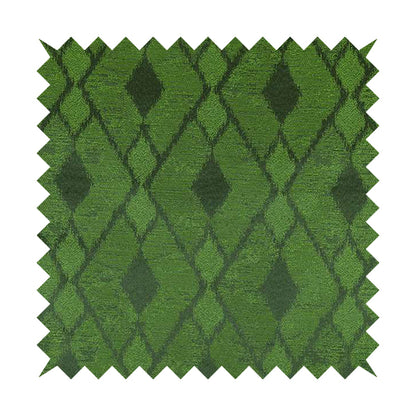 Fabriano Diamond Pattern Chenille Type Green Upholstery Fabric CTR-923 - Roman Blinds