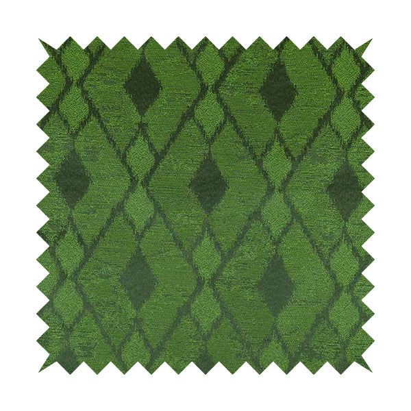 Fabriano Diamond Pattern Chenille Type Green Upholstery Fabric CTR-923