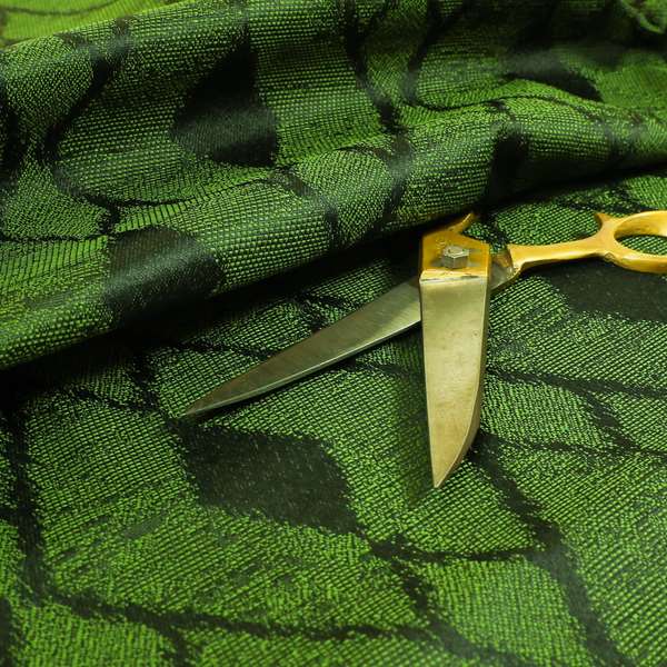 Fabriano Diamond Pattern Chenille Type Green Upholstery Fabric CTR-923