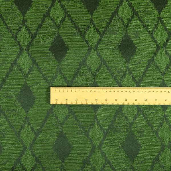 Fabriano Diamond Pattern Chenille Type Green Upholstery Fabric CTR-923 - Made To Measure Curtains