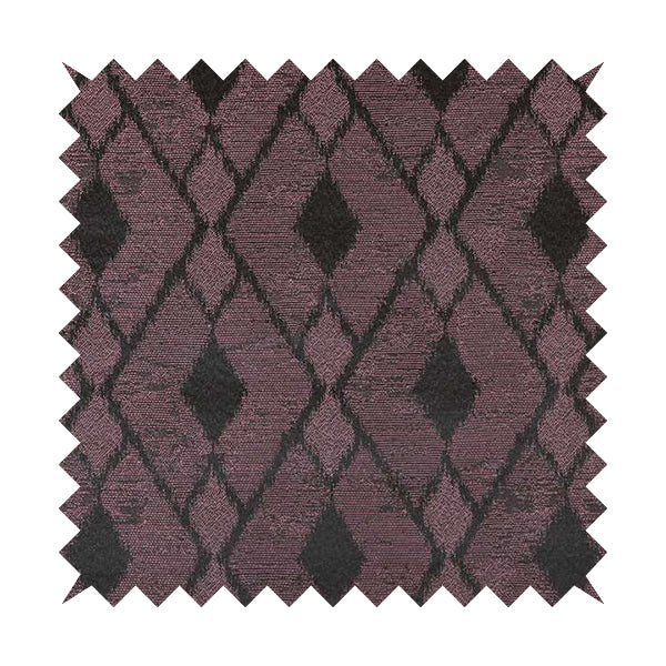 Fabriano Diamond Pattern Chenille Type Purple Upholstery Fabric CTR-924 - Roman Blinds