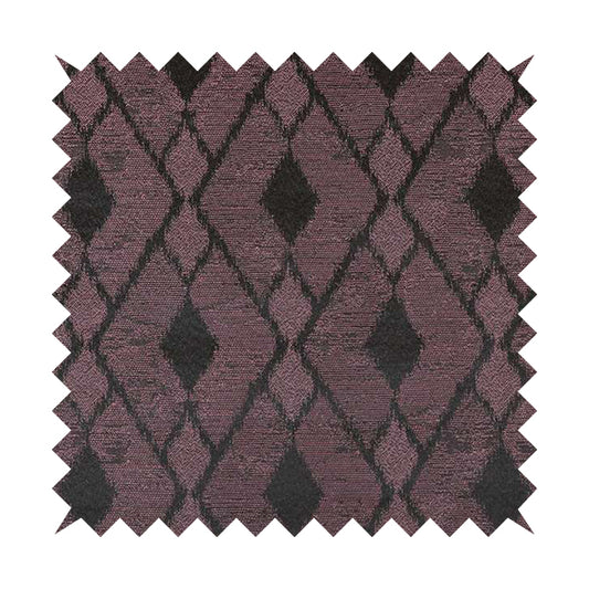 Fabriano Diamond Pattern Chenille Type Purple Upholstery Fabric CTR-924