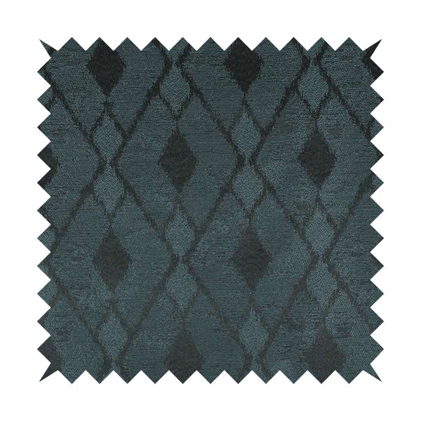 Fabriano Diamond Pattern Chenille Type Navy Blue Upholstery Fabric CTR-925 - Roman Blinds