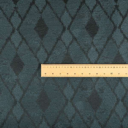 Fabriano Diamond Pattern Chenille Type Navy Blue Upholstery Fabric CTR-925 - Roman Blinds