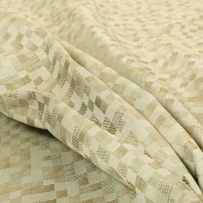 Fabriano Squared Pattern Chenille Type Cream Beige Upholstery Fabric CTR-928 - Roman Blinds