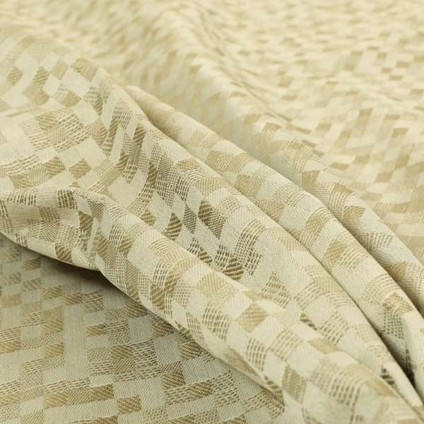 Fabriano Squared Pattern Chenille Type Cream Beige Upholstery Fabric CTR-928 - Made To Measure Curtains