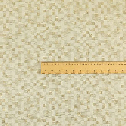 Fabriano Squared Pattern Chenille Type Cream Beige Upholstery Fabric CTR-928