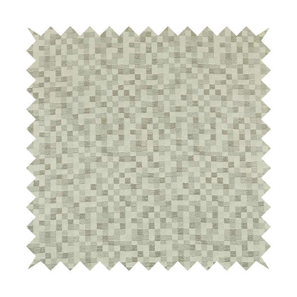 Fabriano Squared Pattern Chenille Type Silver Upholstery Fabric CTR-929 - Made To Measure Curtains