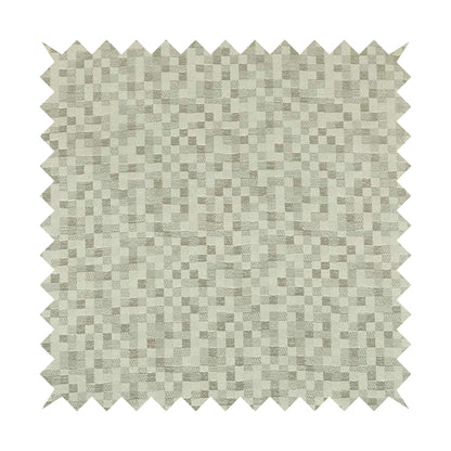 Fabriano Squared Pattern Chenille Type Silver Upholstery Fabric CTR-929 - Made To Measure Curtains