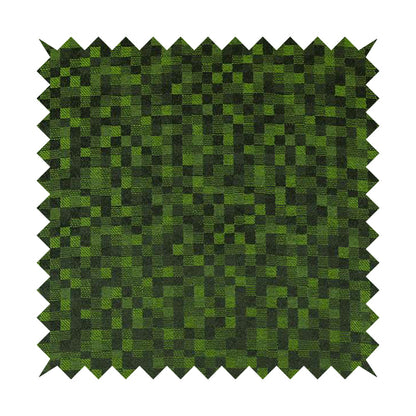 Fabriano Squared Pattern Chenille Type Green Upholstery Fabric CTR-932 - Roman Blinds