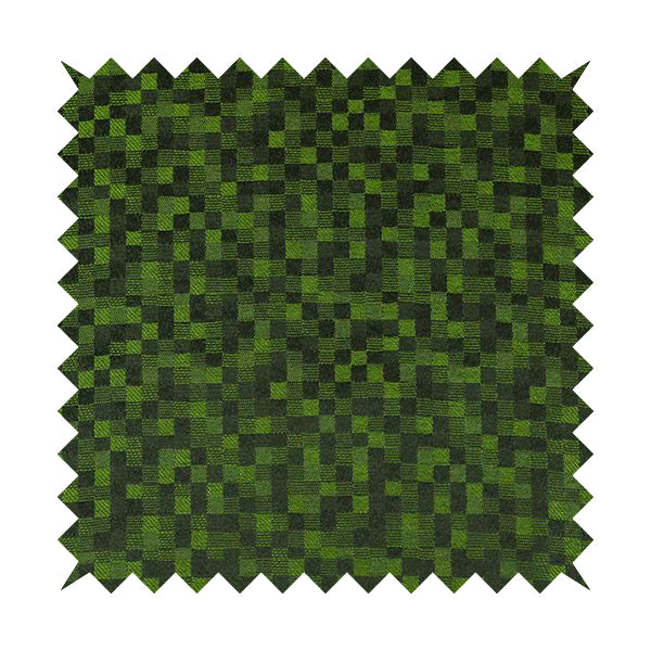 Fabriano Squared Pattern Chenille Type Green Upholstery Fabric CTR-932 - Made To Measure Curtains