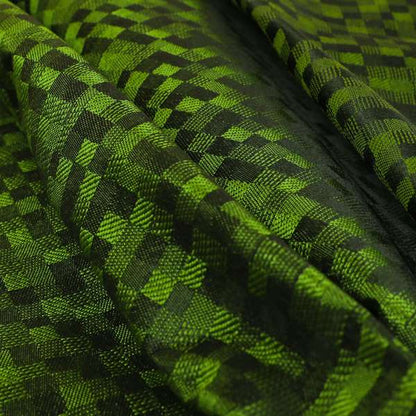 Fabriano Squared Pattern Chenille Type Green Upholstery Fabric CTR-932 - Handmade Cushions